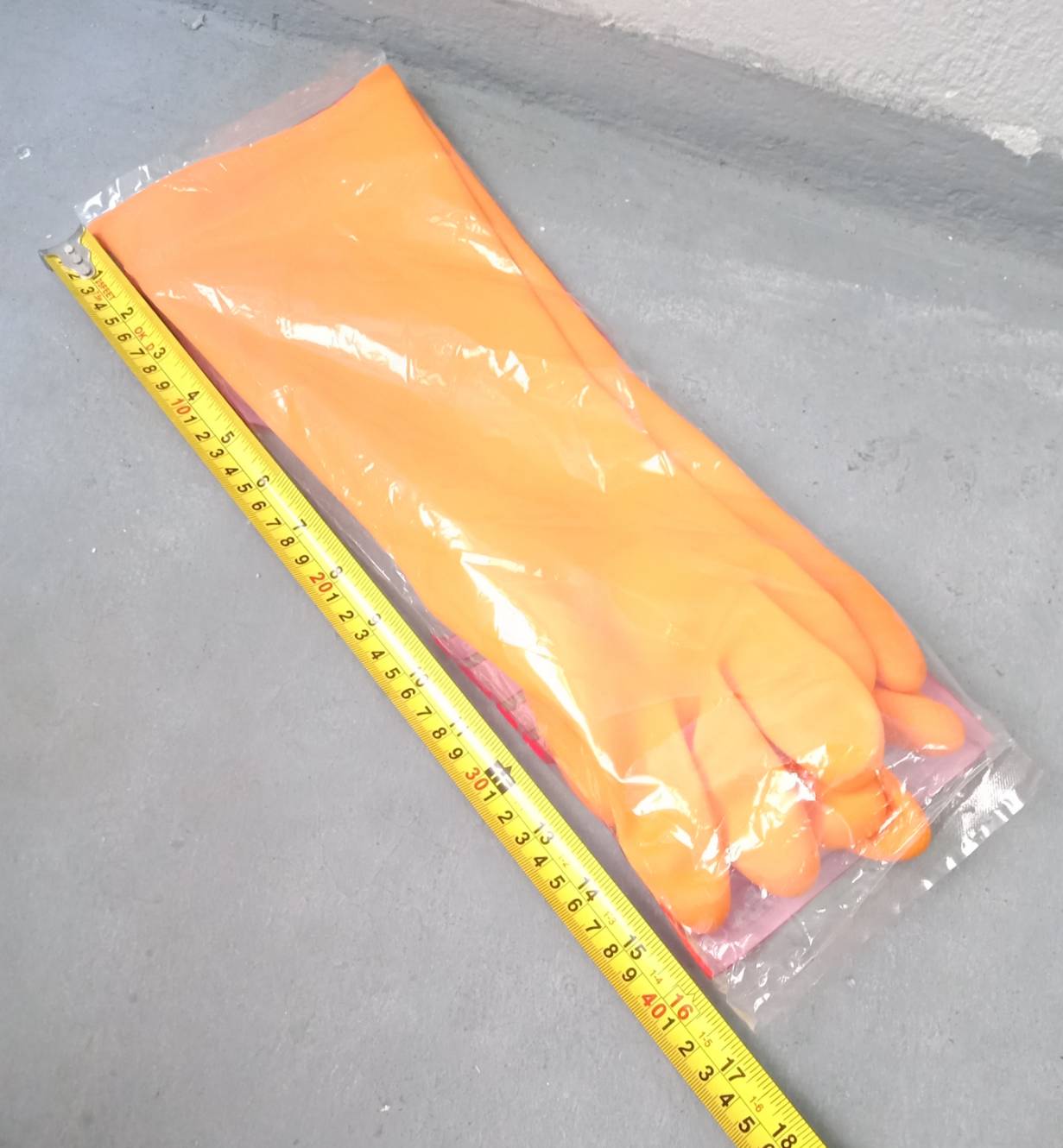 ถุงมือยาง ส้ม รุ่นยาว 16 ถุงมือยาง ส้ม รุ่นยาว 16